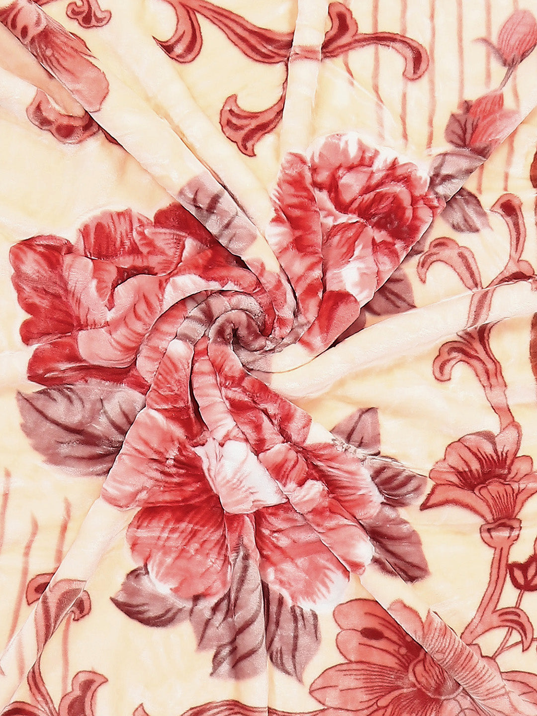 Floral Print Single Bed 852 GSM Blanket for Heavy Winter -2 Ply (Weight 3 kg)