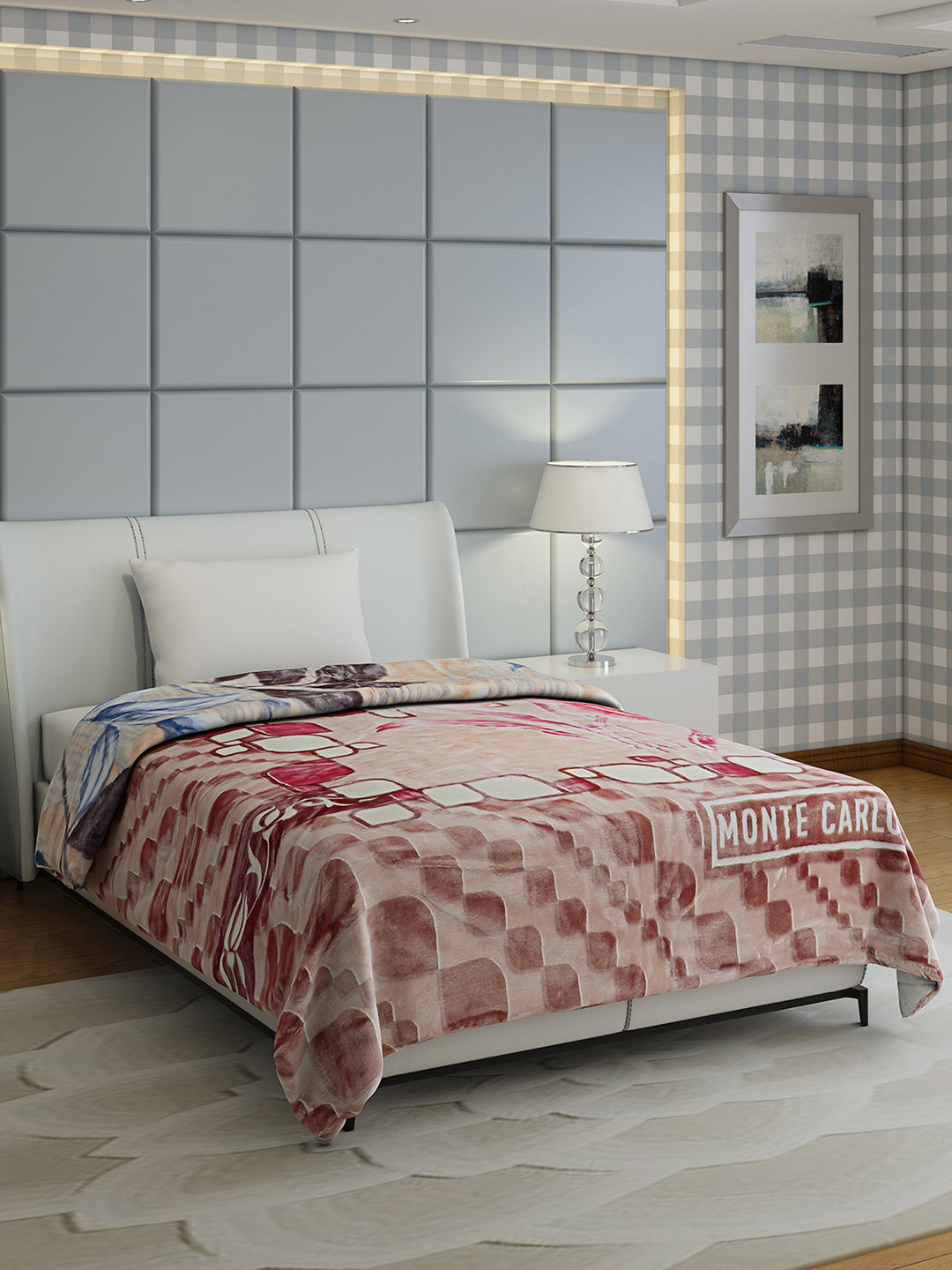 Floral Print Single Bed 852 GSM Blanket for Heavy Winter -2 Ply (Weight 3 kg)