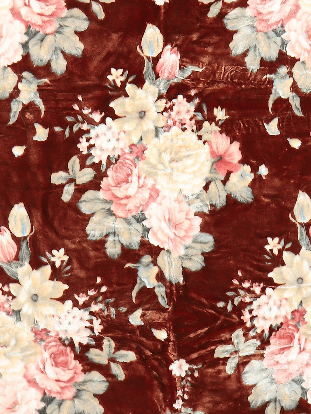 Floral Print Single Bed 852 GSM Blanket for Heavy Winter -2 Ply (Weight 3 kg)