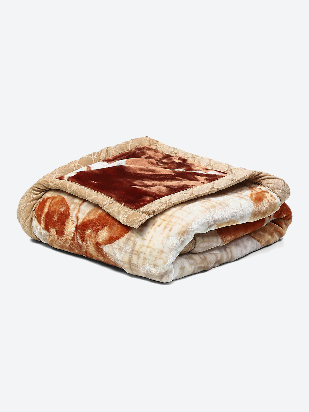 Floral Print Single Bed 852 GSM Blanket for Heavy Winter -2 Ply (Weight 3 kg)