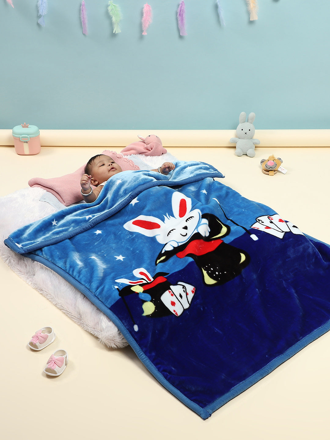 Printed Baby Blanket 2 Ply, 673 GSM, Weight 1 kg (Tinytots)