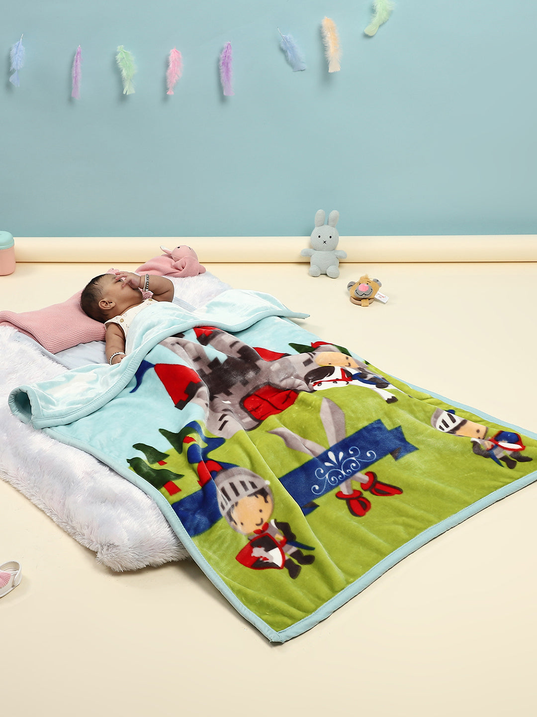 Printed Baby Blanket 2 Ply, 673 GSM, Weight 1 kg (Tinytots)