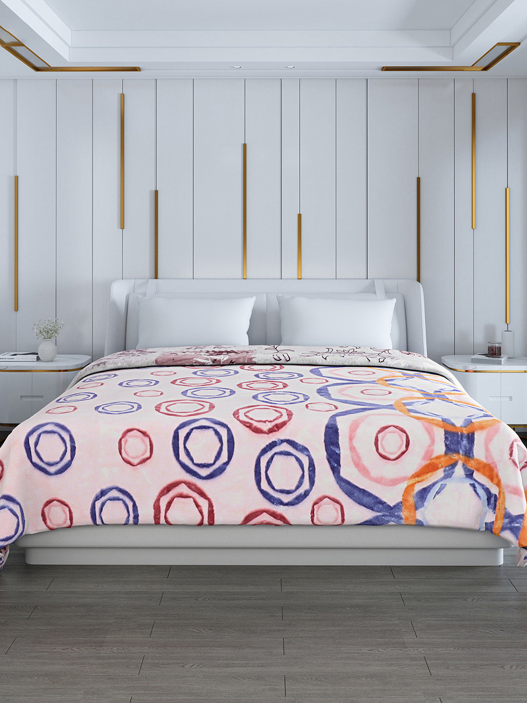 Printed Double Bed Reversible Blanket 2 Ply, 853 GSM, 4.5 kg (Tohfa)
