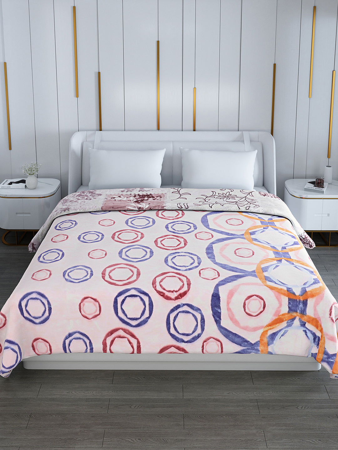 Printed Double Bed Reversible Blanket 2 Ply, 853 GSM, 4.5 kg (Tohfa)