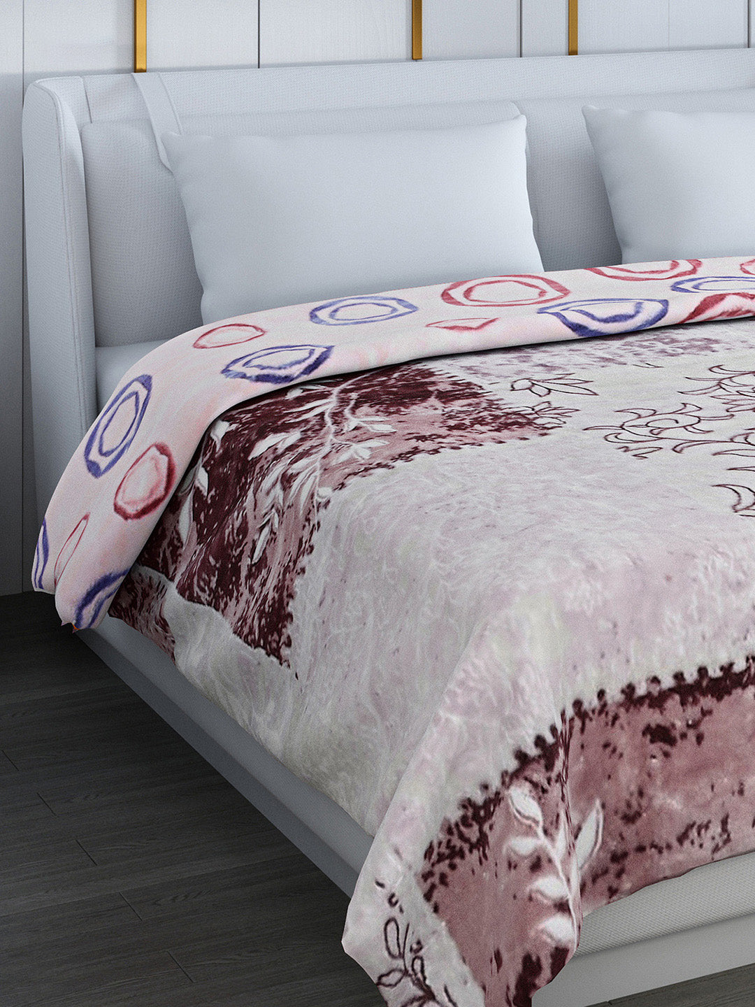 Printed Double Bed Reversible Blanket 2 Ply, 853 GSM, 4.5 kg (Tohfa)