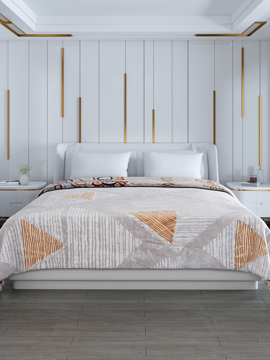 Printed Double Bed Reversible Blanket 2 Ply, 853 GSM, 4.5 kg (Tohfa)