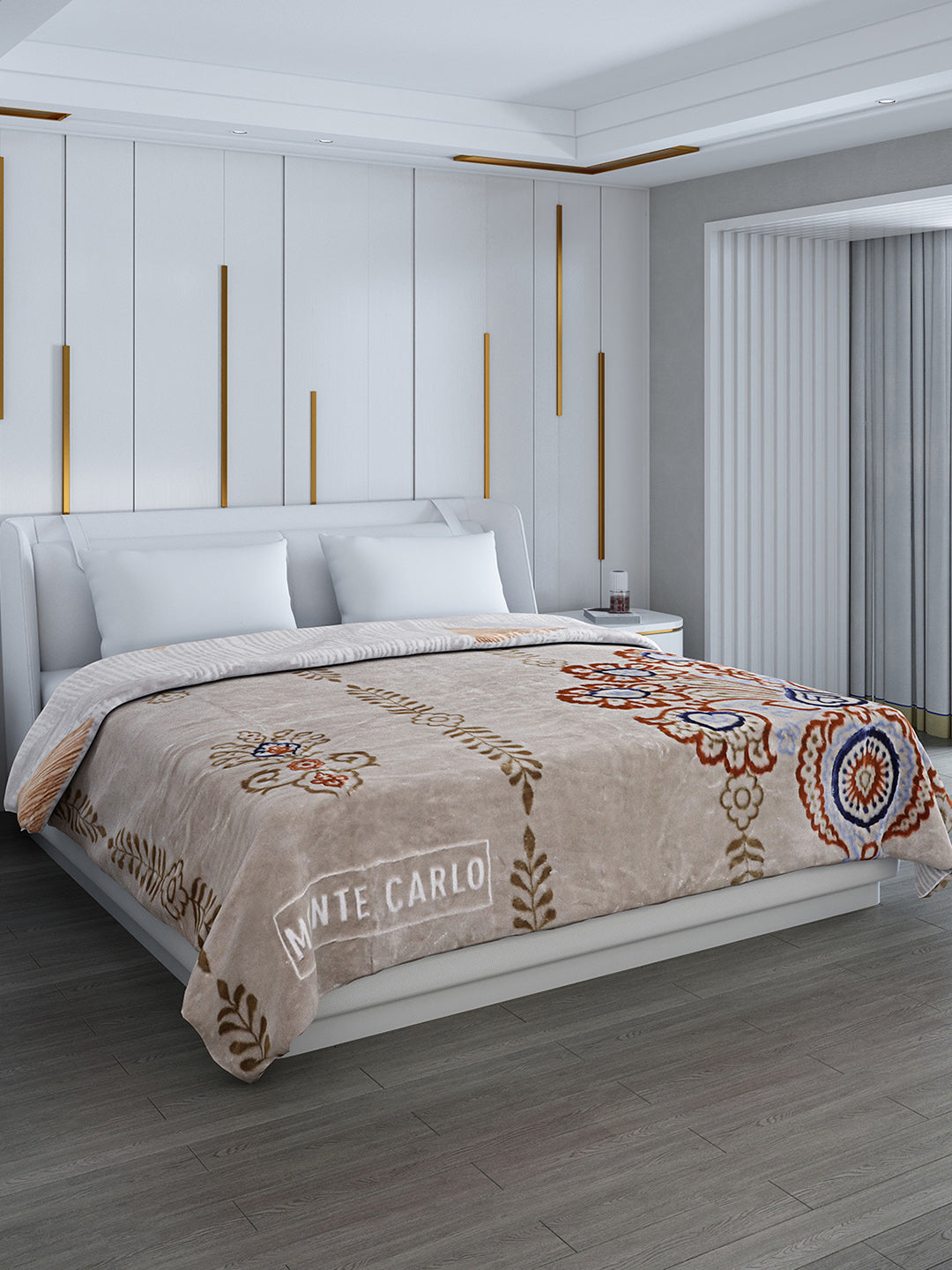 Printed Double Bed Reversible Blanket 2 Ply, 853 GSM, 4.5 kg (Tohfa)