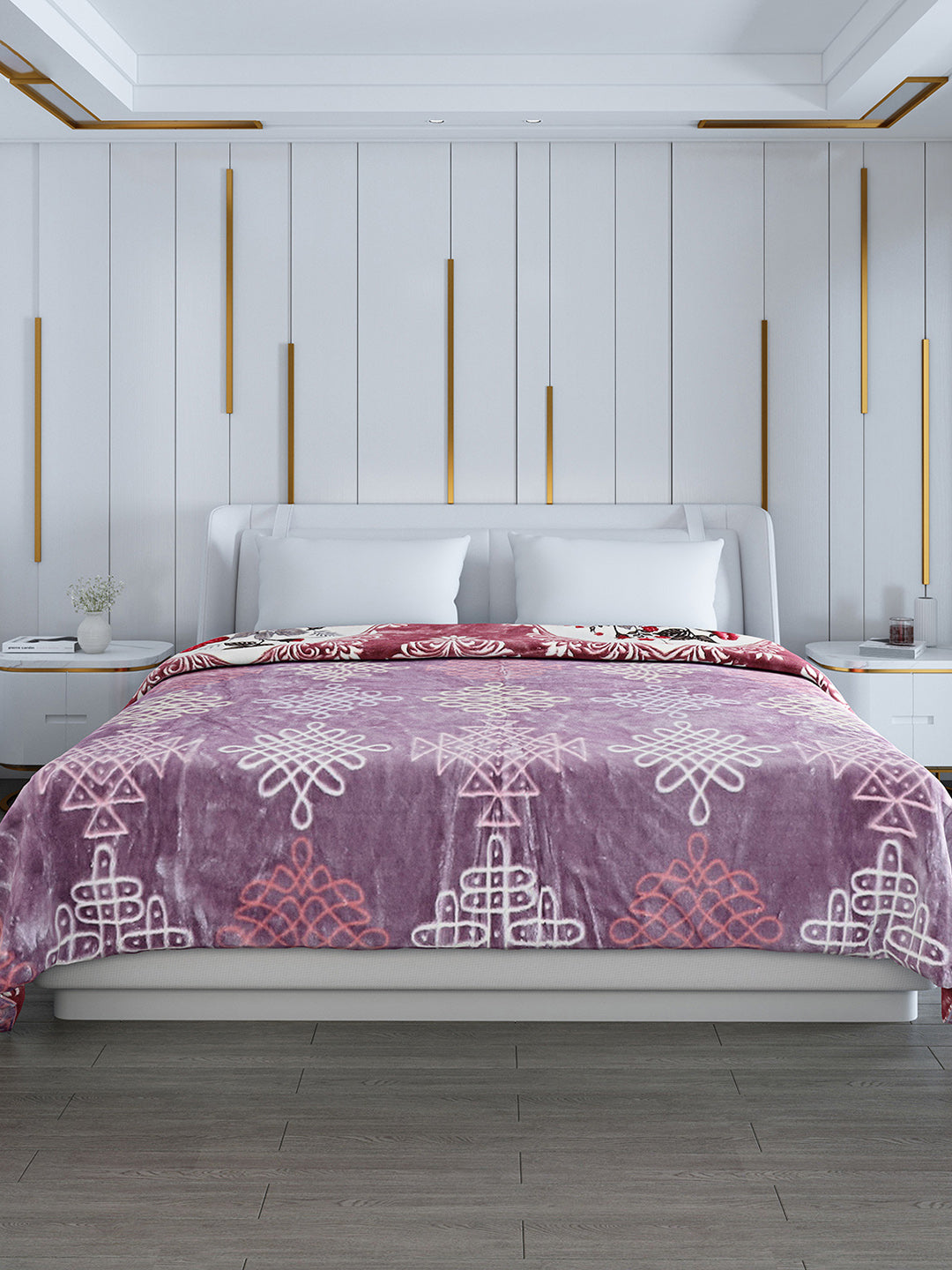 Printed Double Bed Reversible Blanket 2 Ply, 853 GSM, 4.5 kg (Tohfa)