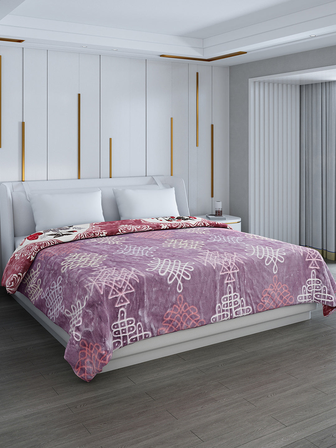 Printed Double Bed Reversible Blanket 2 Ply, 853 GSM, 4.5 kg (Tohfa)