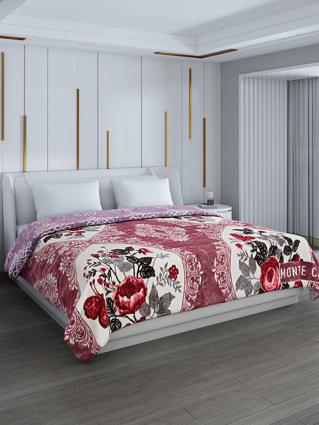 Printed Double Bed Reversible Blanket 2 Ply, 853 GSM, 4.5 kg (Tohfa)