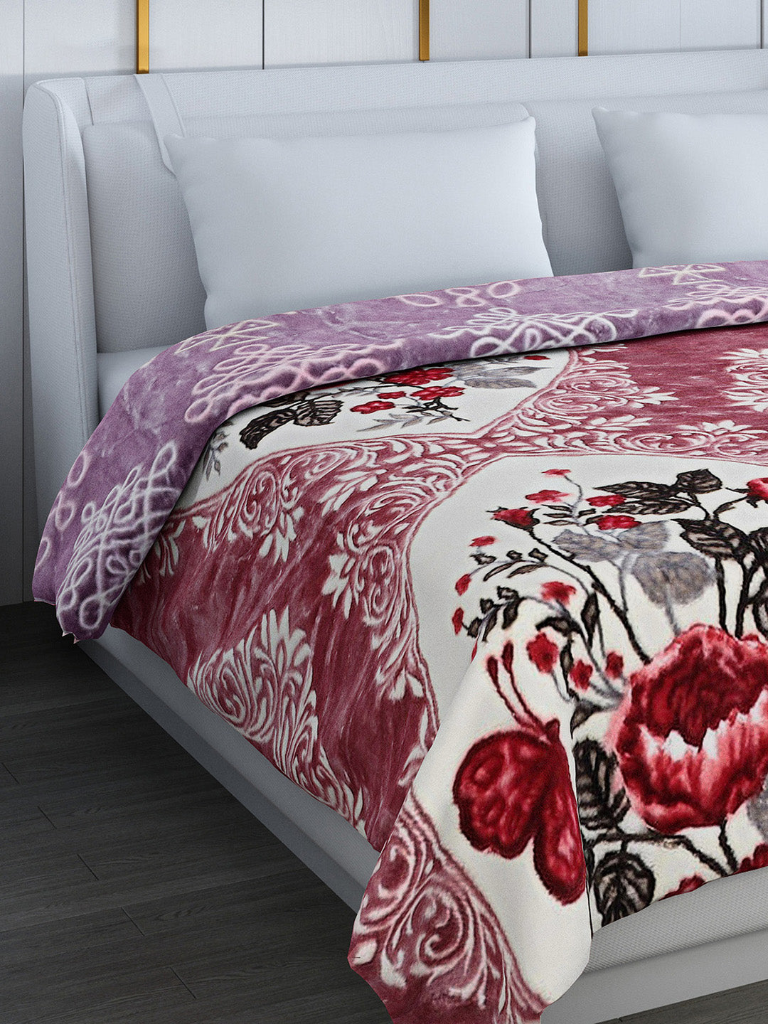 Printed Double Bed Reversible Blanket 2 Ply, 853 GSM, 4.5 kg (Tohfa)