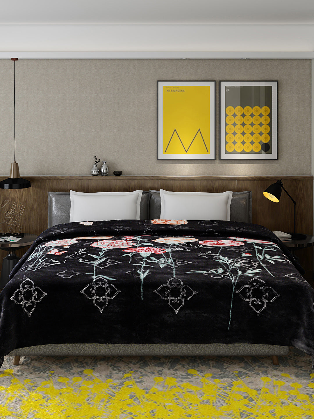 Printed Double Bed 909 GSM Blanket for Heavy Winter -2 Ply (Weight 4.8 kg)