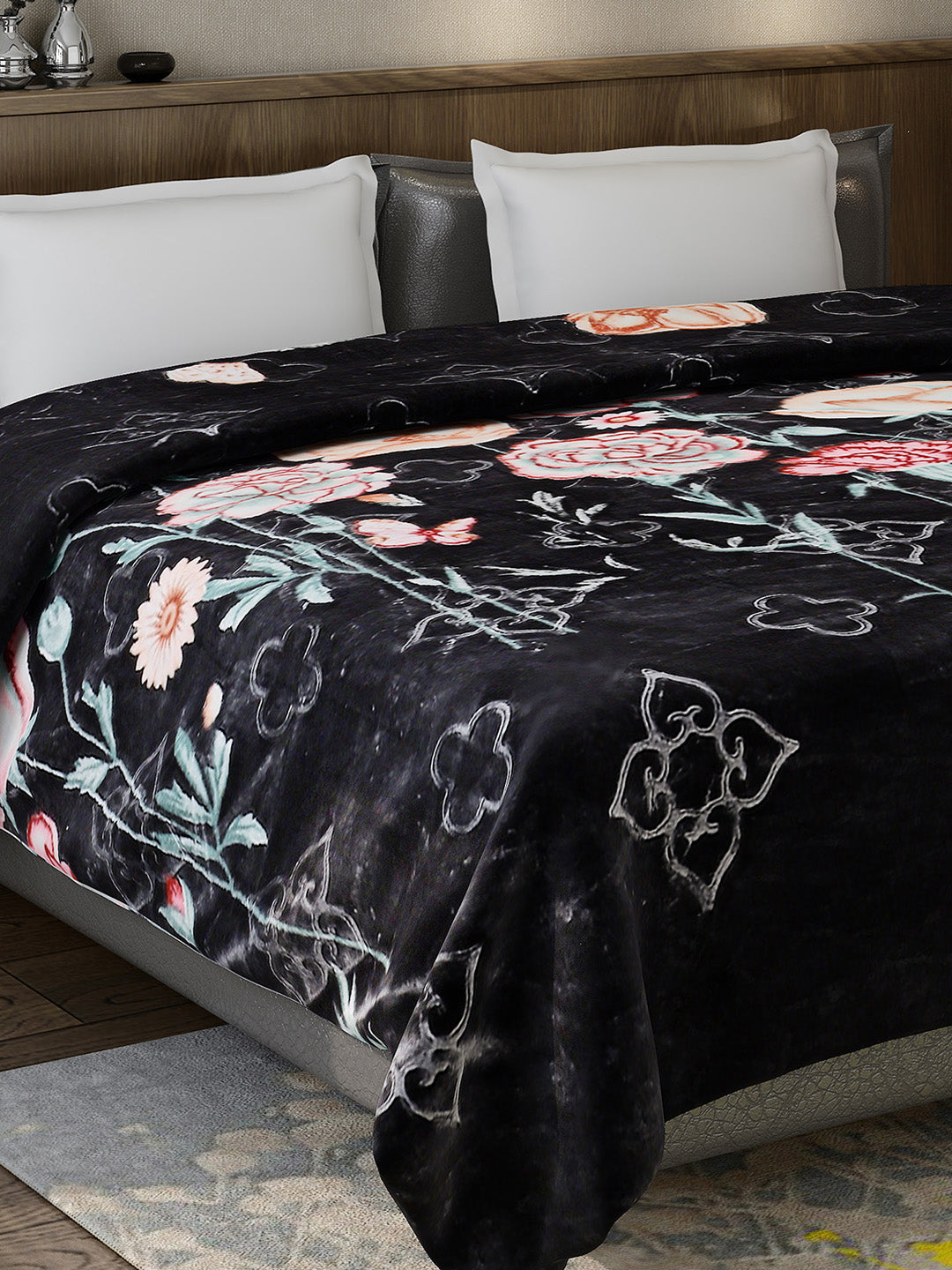 Printed Double Bed 909 GSM Blanket for Heavy Winter -2 Ply (Weight 4.8 kg)