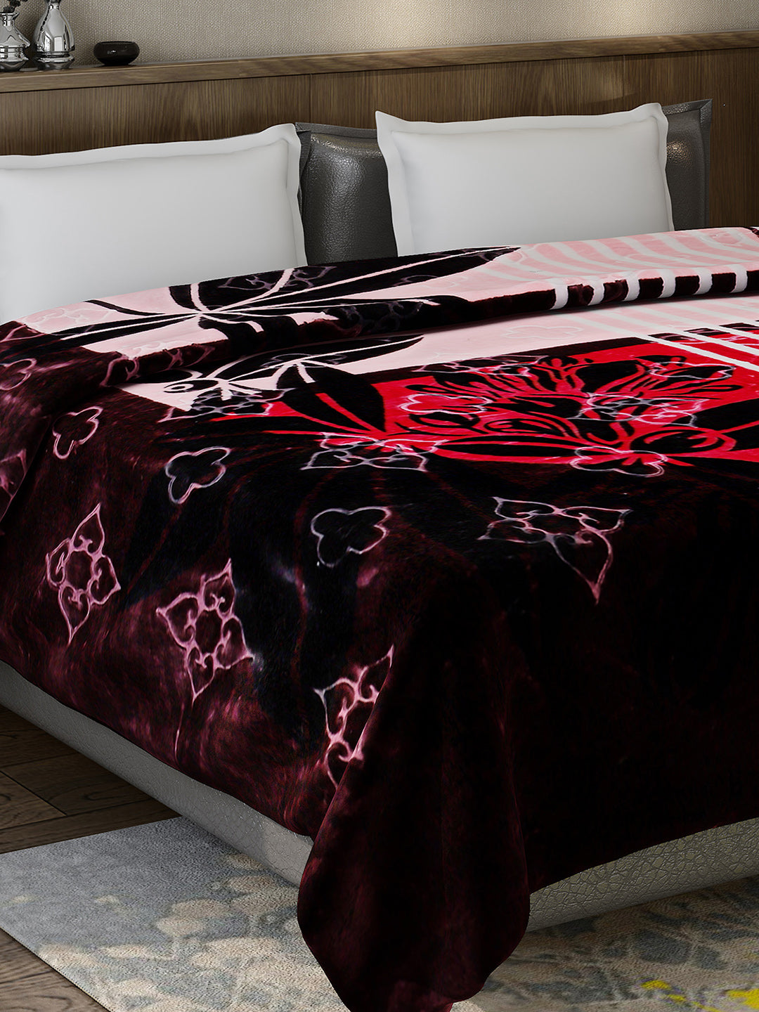 Printed Double Bed 909 GSM Blanket for Heavy Winter -2 Ply (Weight 4.8 kg)
