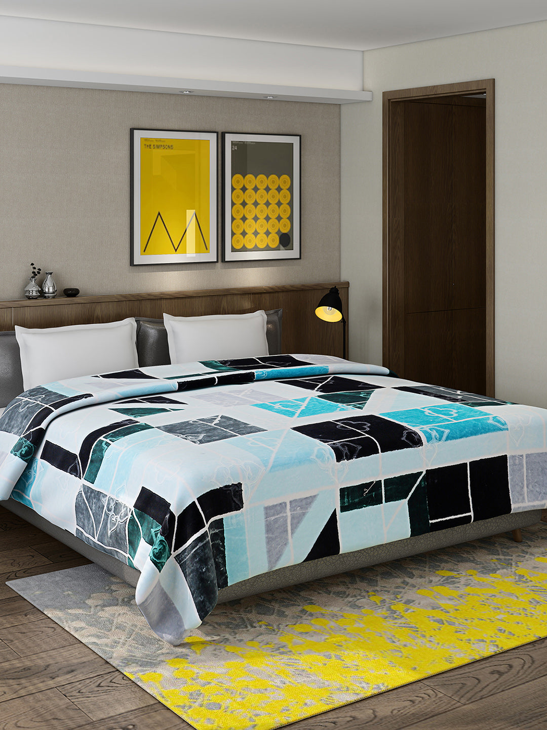 Printed Double Bed Reversible Blanket 2 Ply, 910 GSM, 4.8 kg (Vista)