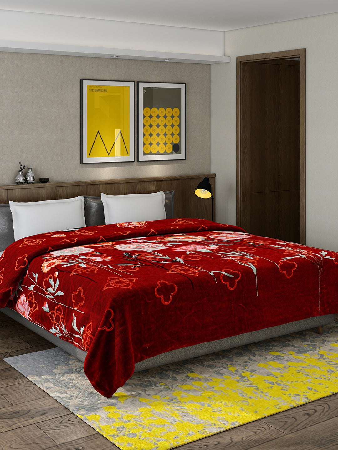 Printed Double Bed Reversible Blanket 2 Ply, 910 GSM, 4.8 kg (Vista)