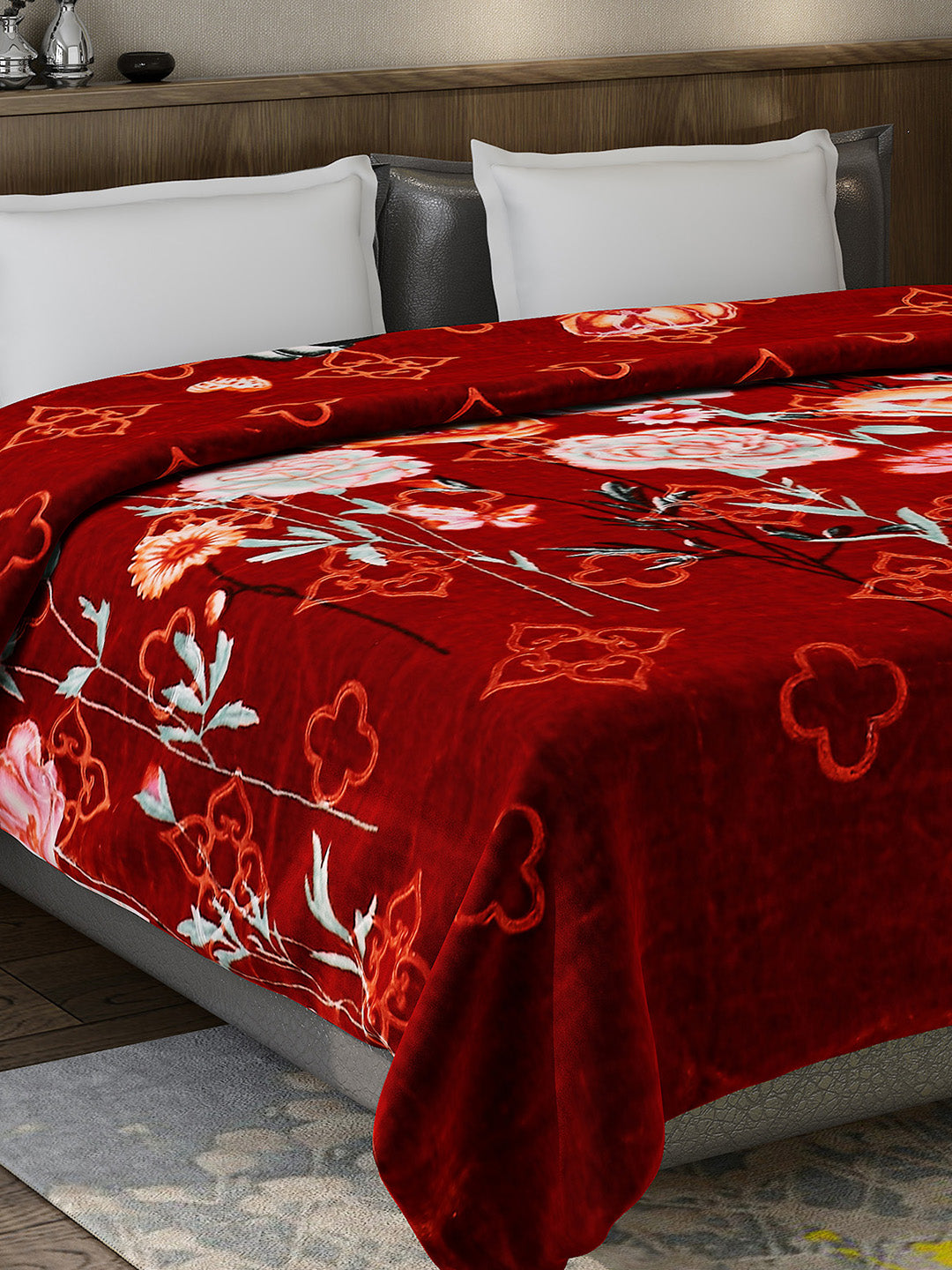Printed Double Bed Reversible Blanket 2 Ply, 910 GSM, 4.8 kg (Vista)