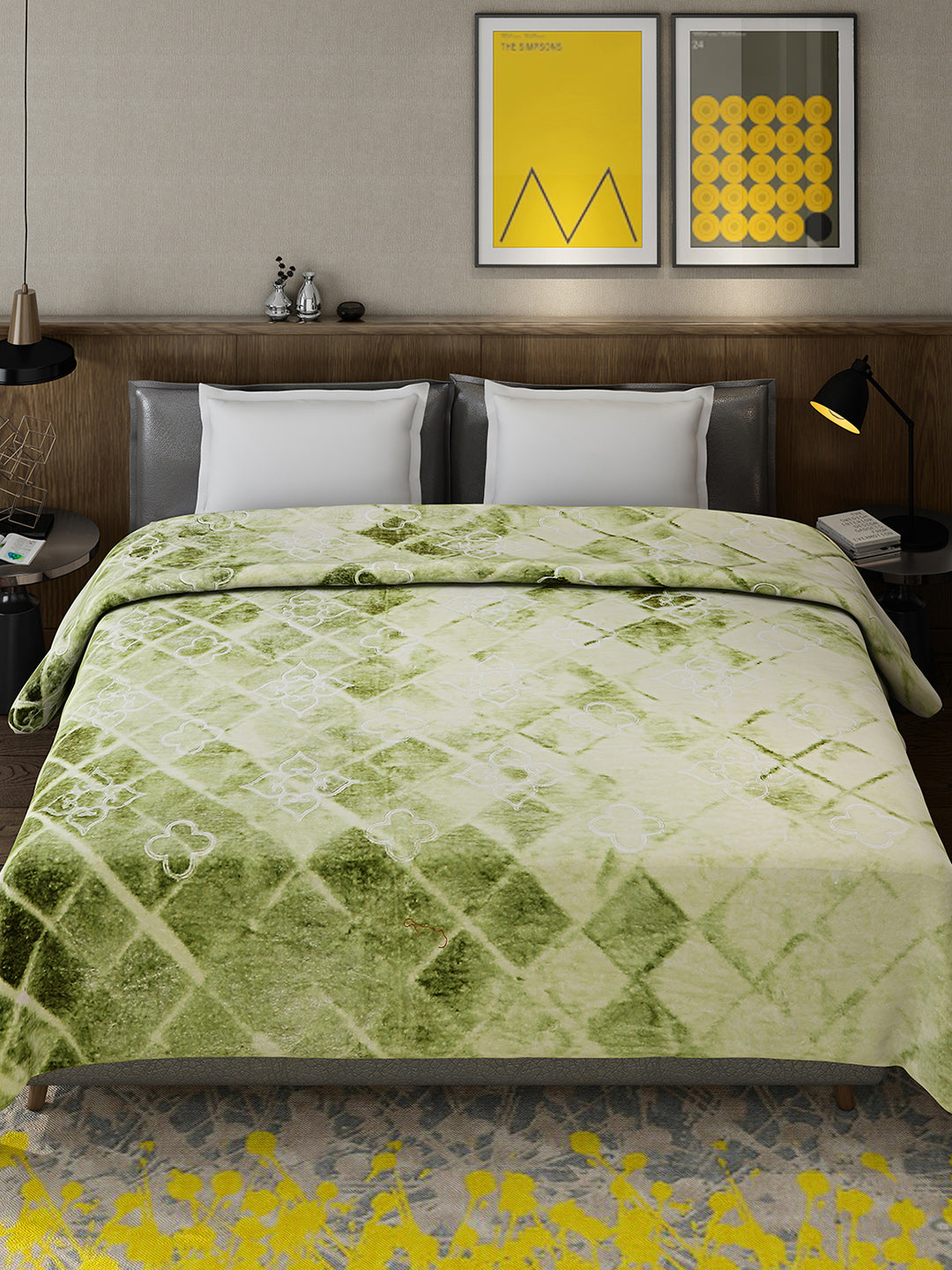 Printed Double Bed Reversible Blanket 2 Ply, 910 GSM, 4.8 kg (Vista)