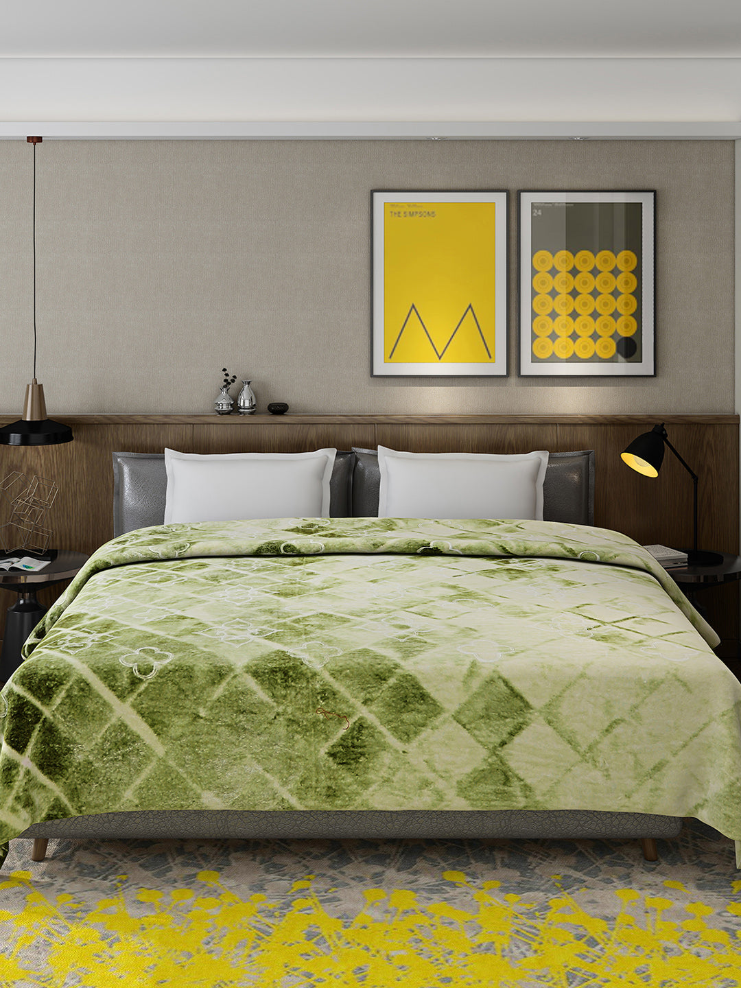 Printed Double Bed Reversible Blanket 2 Ply, 910 GSM, 4.8 kg (Vista)