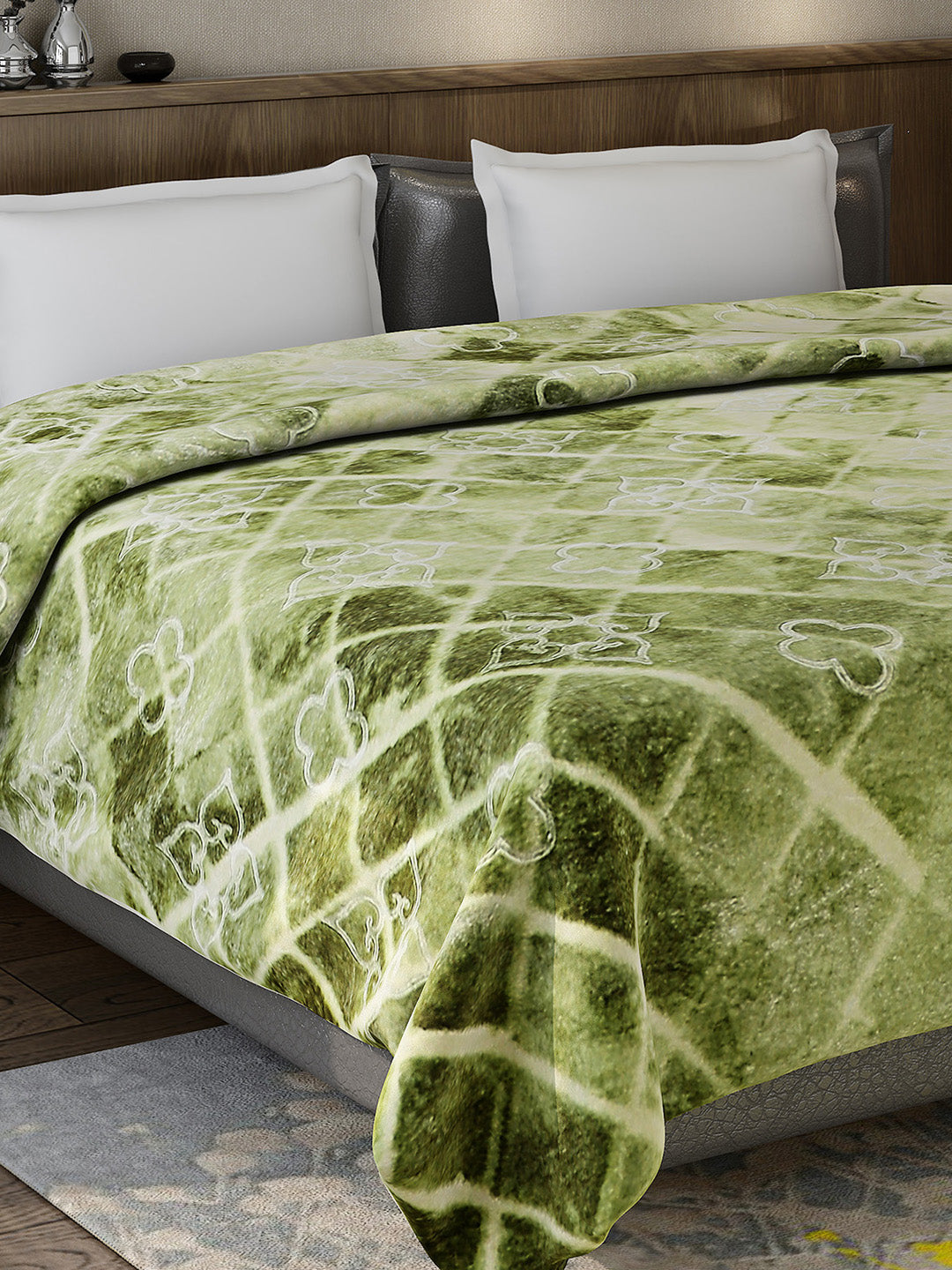 Printed Double Bed Reversible Blanket 2 Ply, 910 GSM, 4.8 kg (Vista)