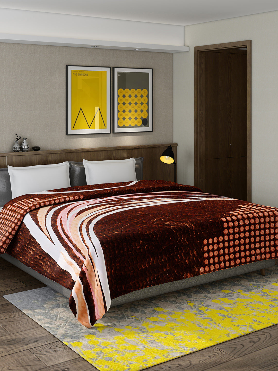 Printed Double Bed 795 GSM Blanket Waverly 2 Ply (Weight 4.2 kg)