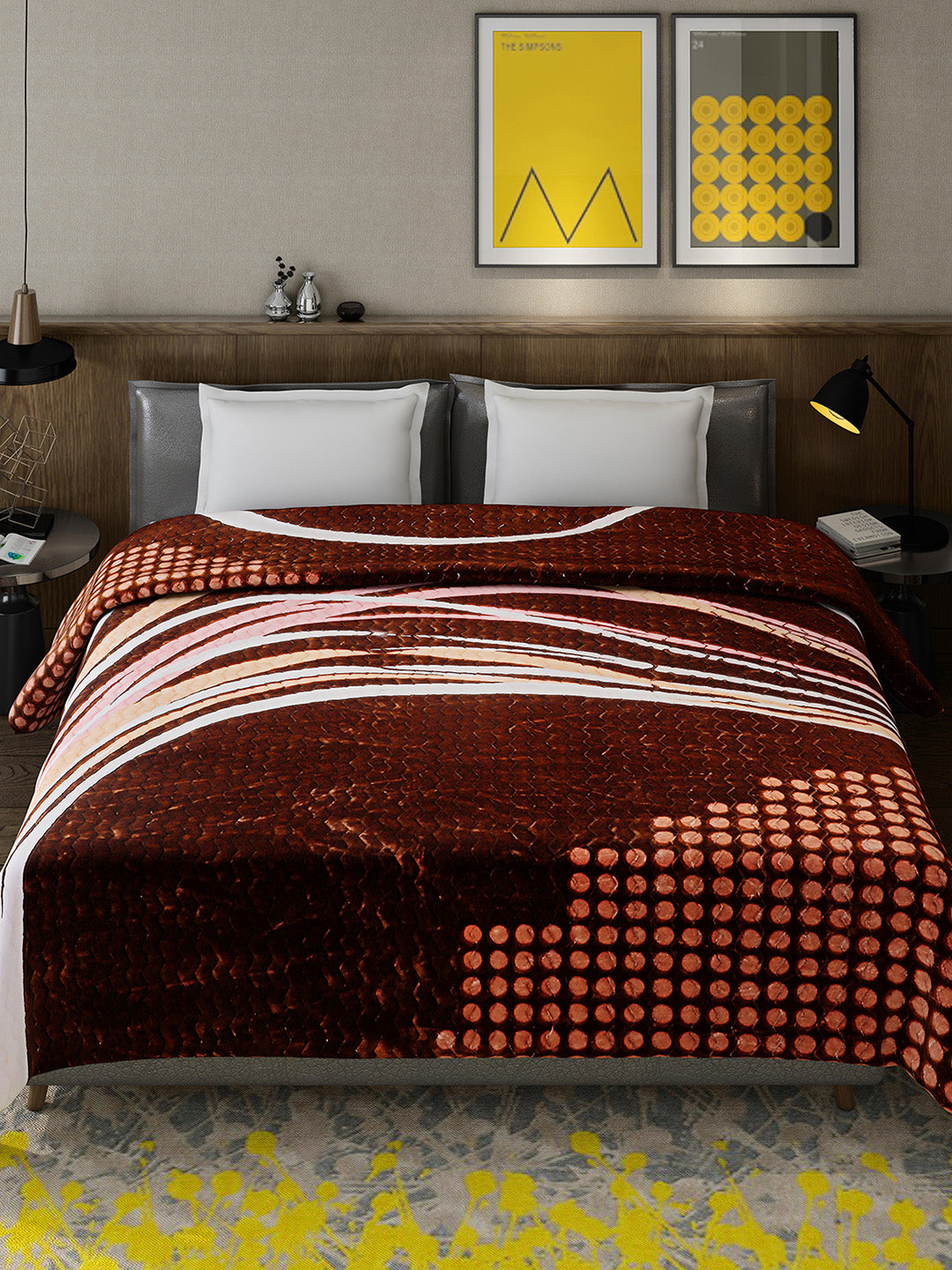 Printed Double Bed 795 GSM Blanket Waverly 2 Ply (Weight 4.2 kg)