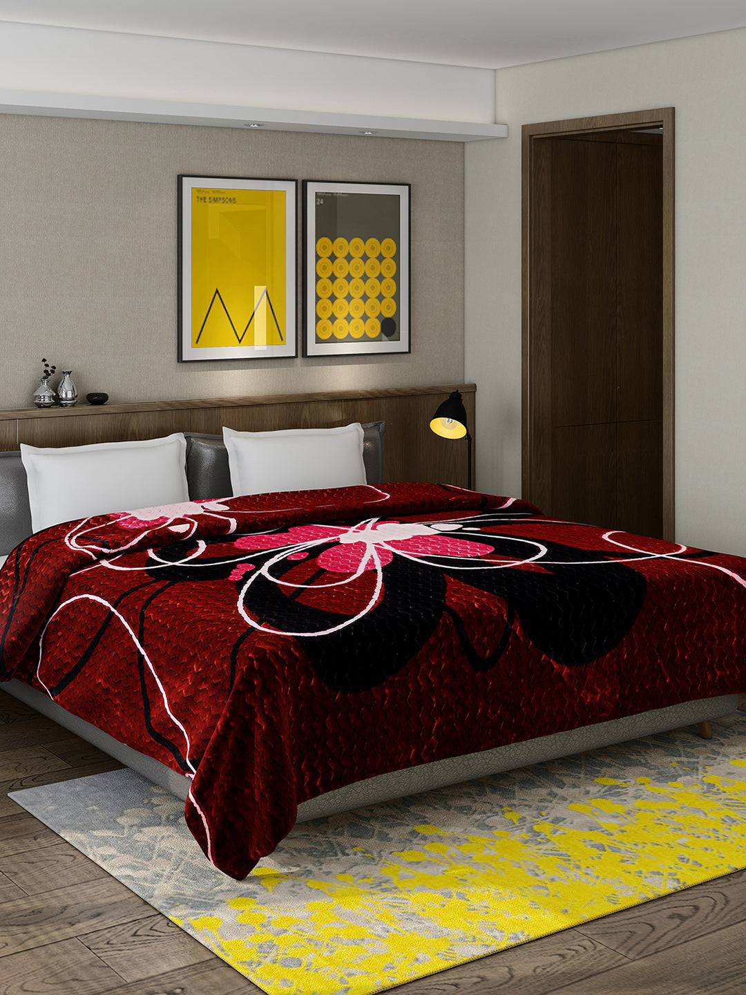 Printed Double Bed 795 GSM Blanket Waverly 2 Ply (Weight 4.2 kg)