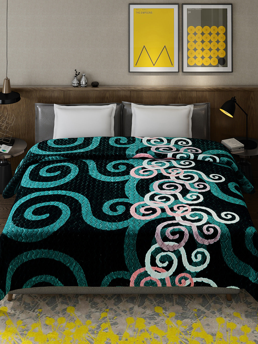Printed Double Bed 795 GSM Blanket for Heavy Winter -2 Ply (Weight 4.2 kg)