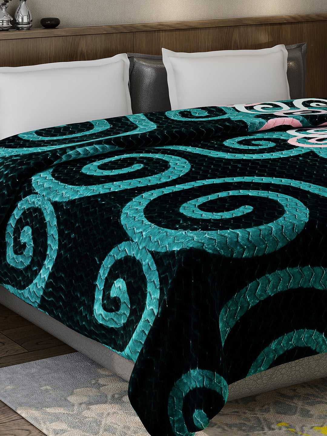 Printed Double Bed 795 GSM Blanket Waverly 2 Ply (Weight 4.2 kg)