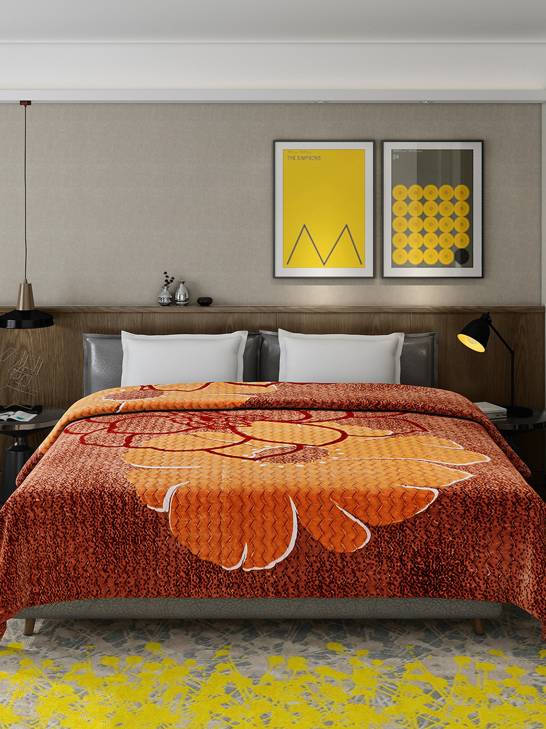 Printed Double Bed 795 GSM Blanket Waverly 2 Ply (Weight 4.2 kg)