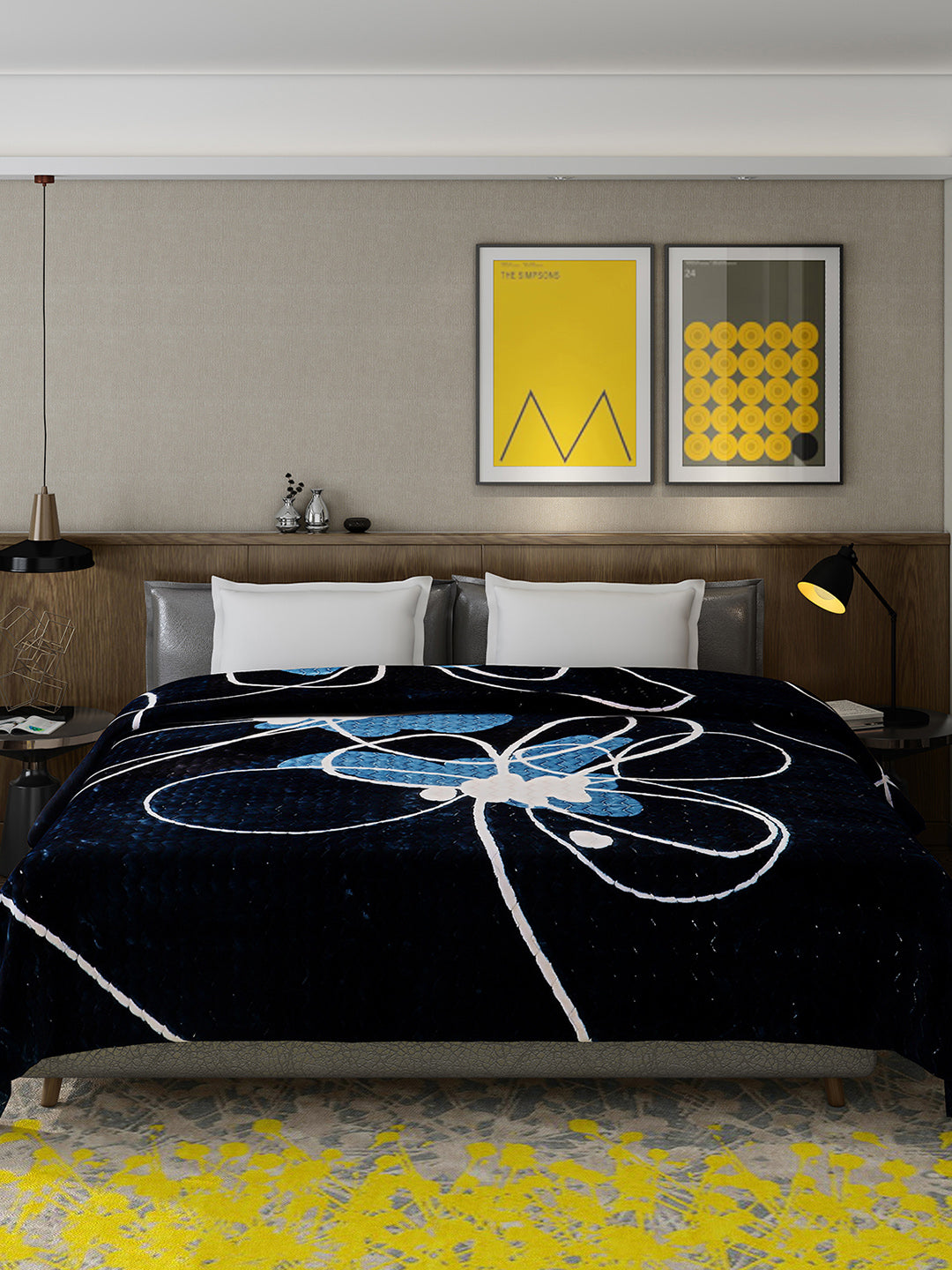 Printed Double Bed 795 GSM Blanket Waverly 2 Ply (Weight 4.2 kg)