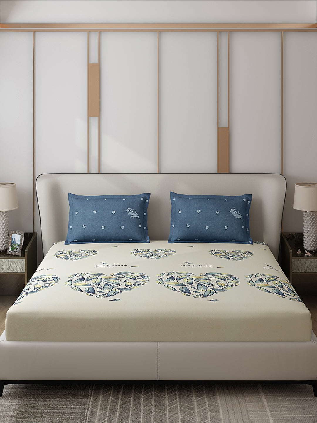 110 GSM Polyester Double Bed 1 Bedsheet with 2 Pillow Covers (Aromatic) - Updated - Updated - Updated