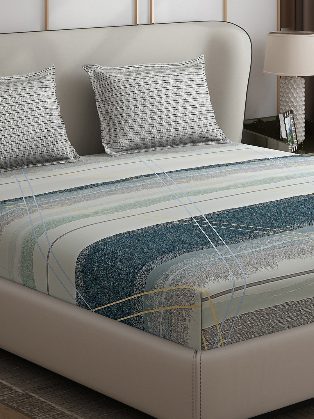 110 GSM Polyester Double Bed 1 Bedsheet with 2 Pillow Covers (Aromatic) - Updated - Updated - Updated