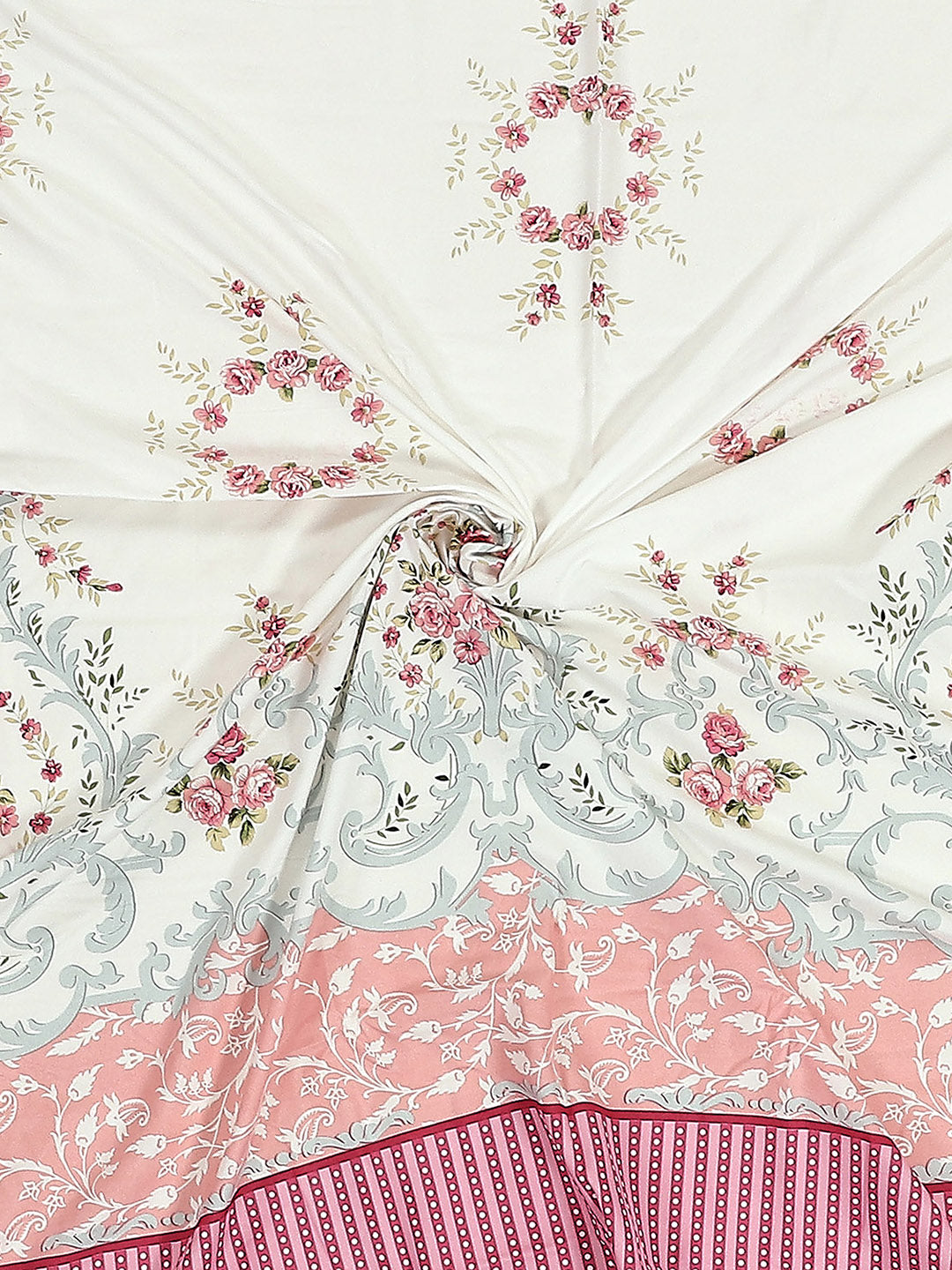 110 GSM Polyester Double Bed 1 Bedsheet with 2 Pillow Covers (Aromatic) - Updated - Updated