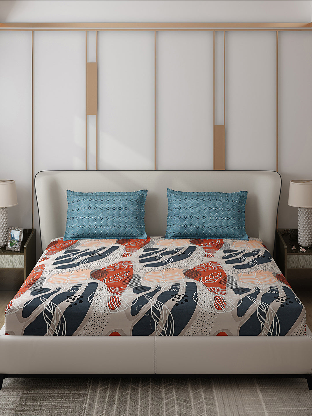 110 GSM Polyester Double Bed 1 Bedsheet with 2 Pillow Covers (Aromatic) - Updated - Updated - Updated