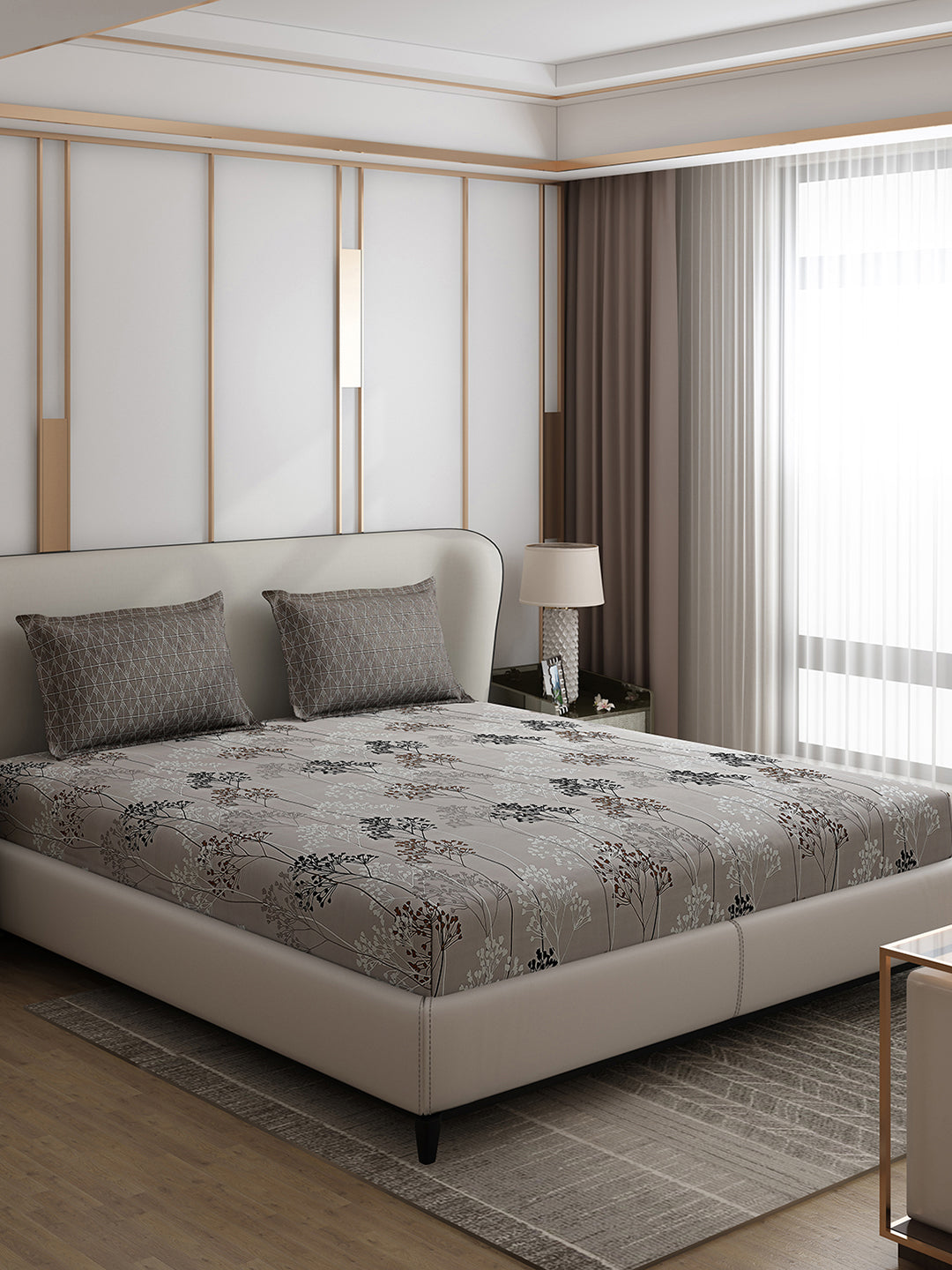 110 GSM Polyester Double Bed 1 Bedsheet with 2 Pillow Covers (Aromatic) - Updated - Updated - Updated