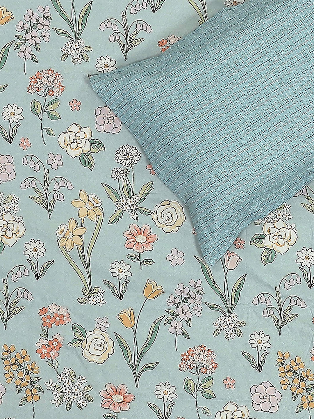 110 GSM Polyester Double Bed 1 Bedsheet with 2 Pillow Covers (Aromatic) - Updated - Updated - Updated