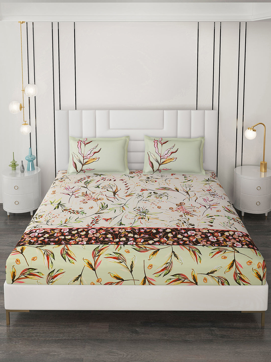 300 TC Cotton Double Bedsheet with 2 Pillow Covers