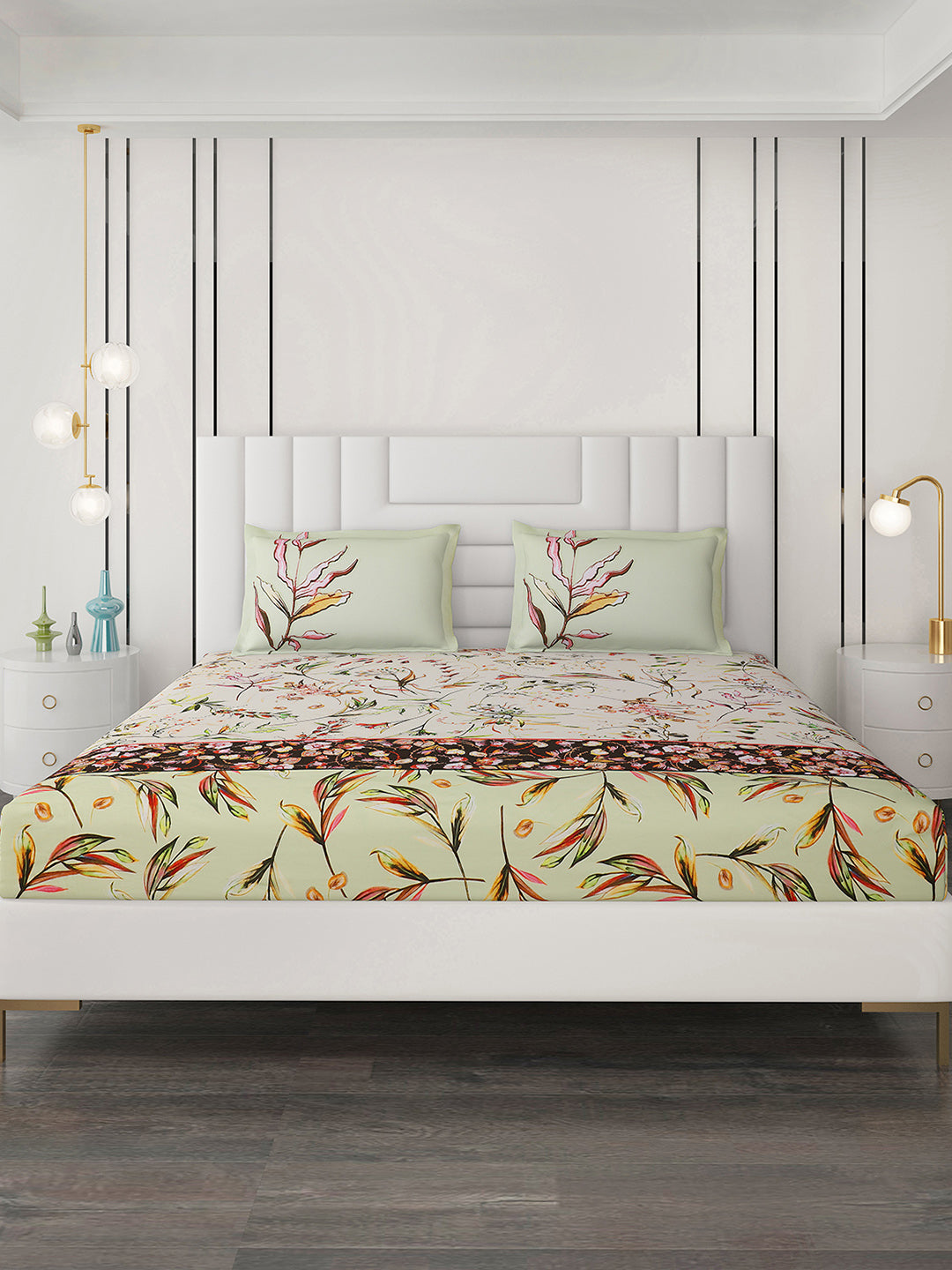 300 TC Cotton Double Bedsheet with 2 Pillow Covers