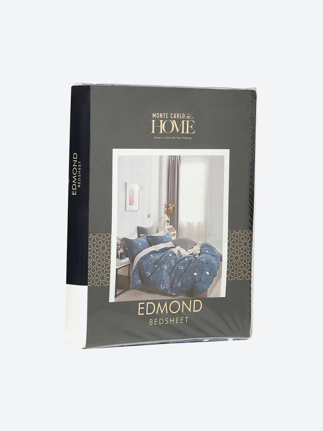 130 GSM Polyester Double Bed 1 Bedsheet with 2 Pillow Covers (Edmond)