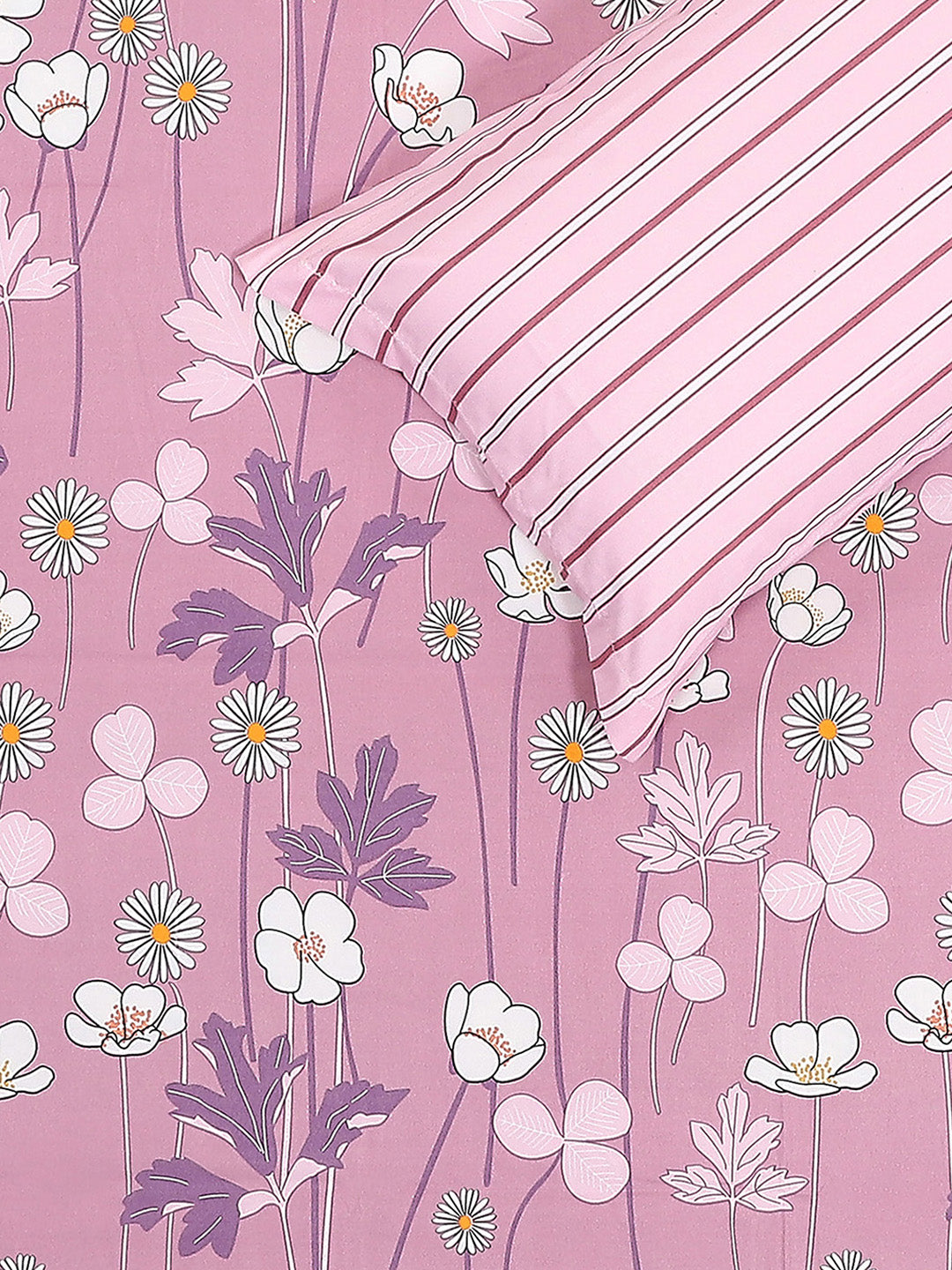 130 GSM Polyester Double Bed 1 Bedsheet with 2 Pillow Covers (Edmond)