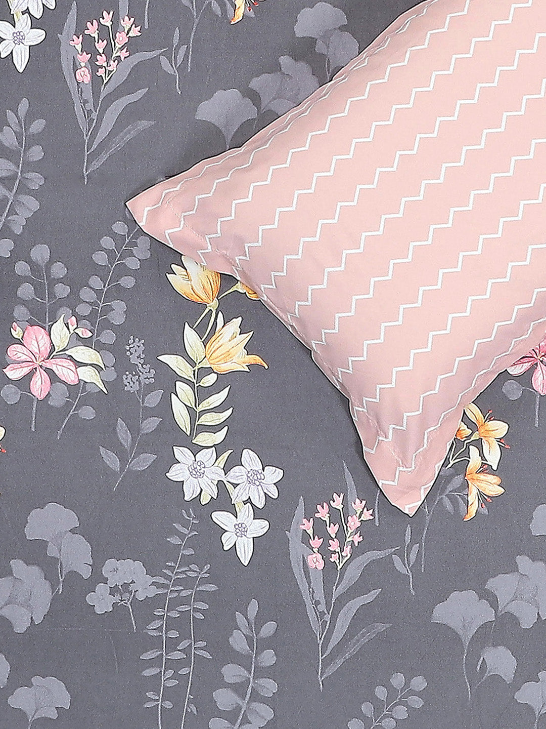 130 GSM Polyester Double Bed 1 Bedsheet with 2 Pillow Covers (Edmond)