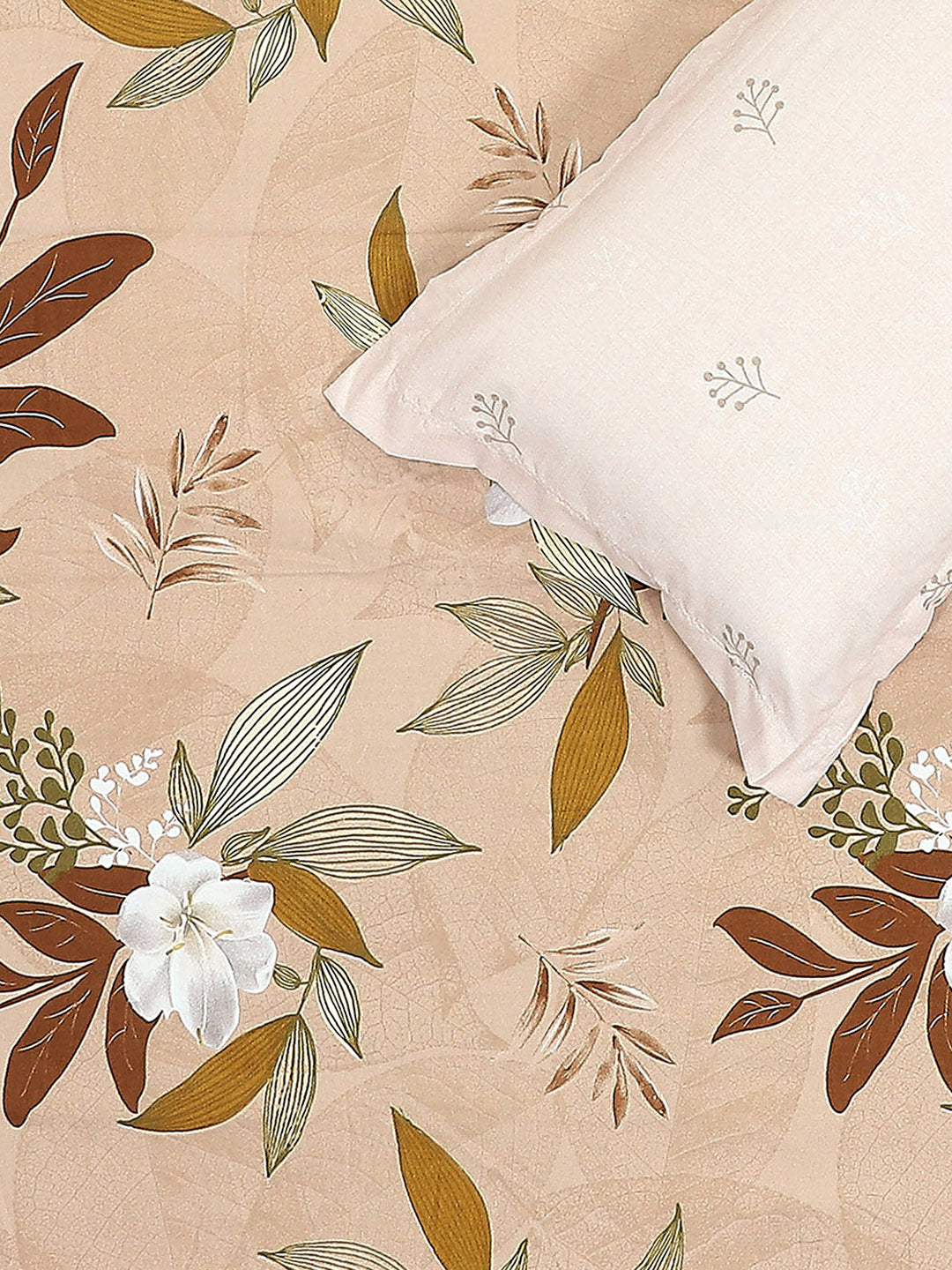 130 GSM Polyester Double Bed 1 Bedsheet with 2 Pillow Covers (Edmond)