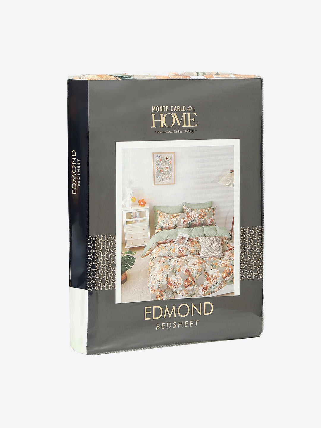 130 GSM Polyester Double Bed 1 Bedsheet with 2 Pillow Covers (Edmond)