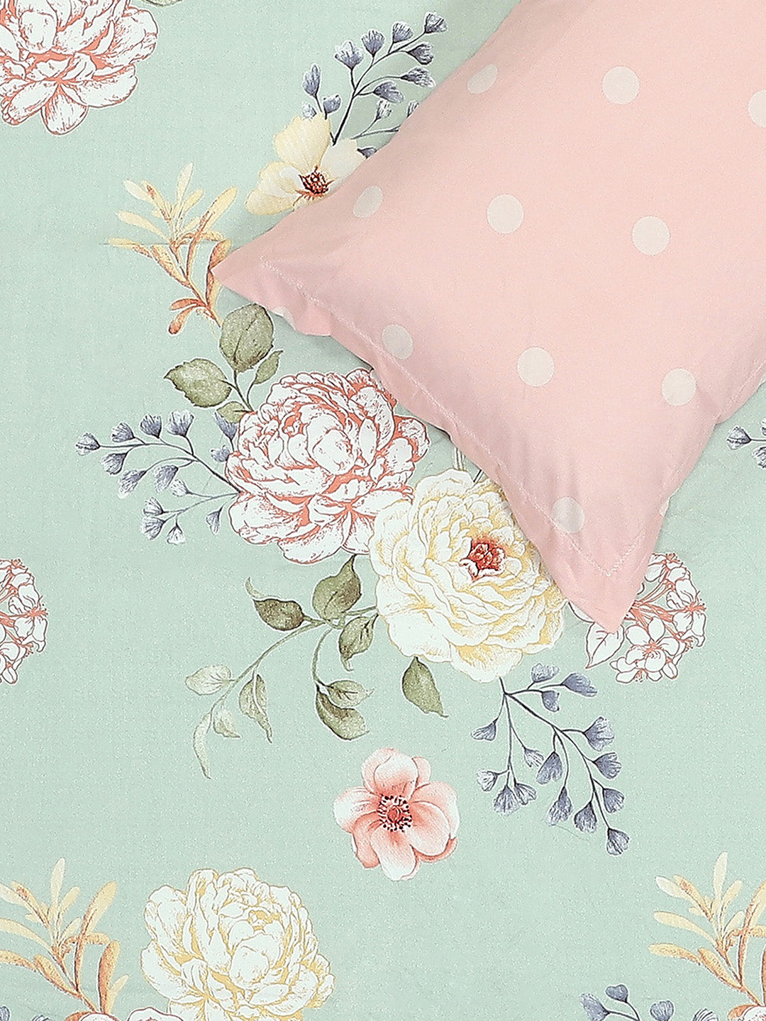 130 GSM Polyester Double Bed 1 Bedsheet with 2 Pillow Covers (Edmond)