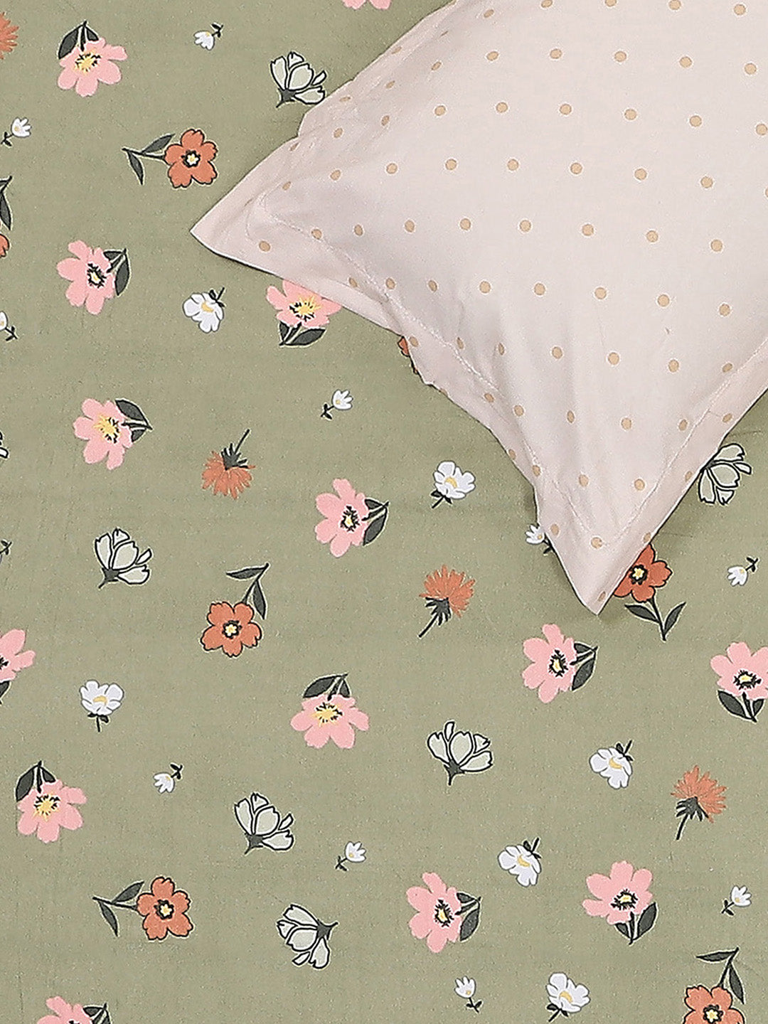 130 GSM Polyester Double Bed 1 Bedsheet with 2 Pillow Covers (Edmond)