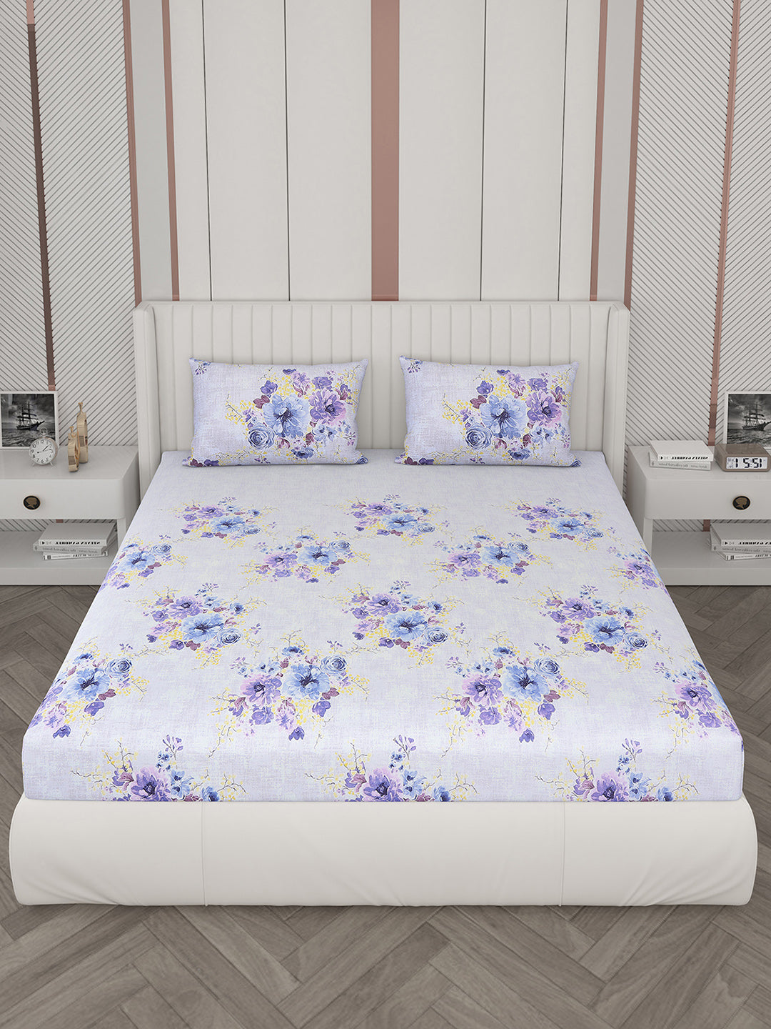 104 TC Cotton Double Bedsheet with 2 Pillow Covers - Updated - Updated