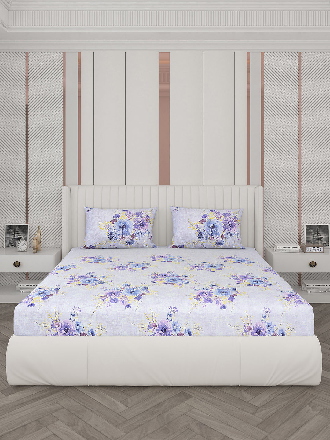 104 TC Cotton Double Bedsheet with 2 Pillow Covers - Updated - Updated