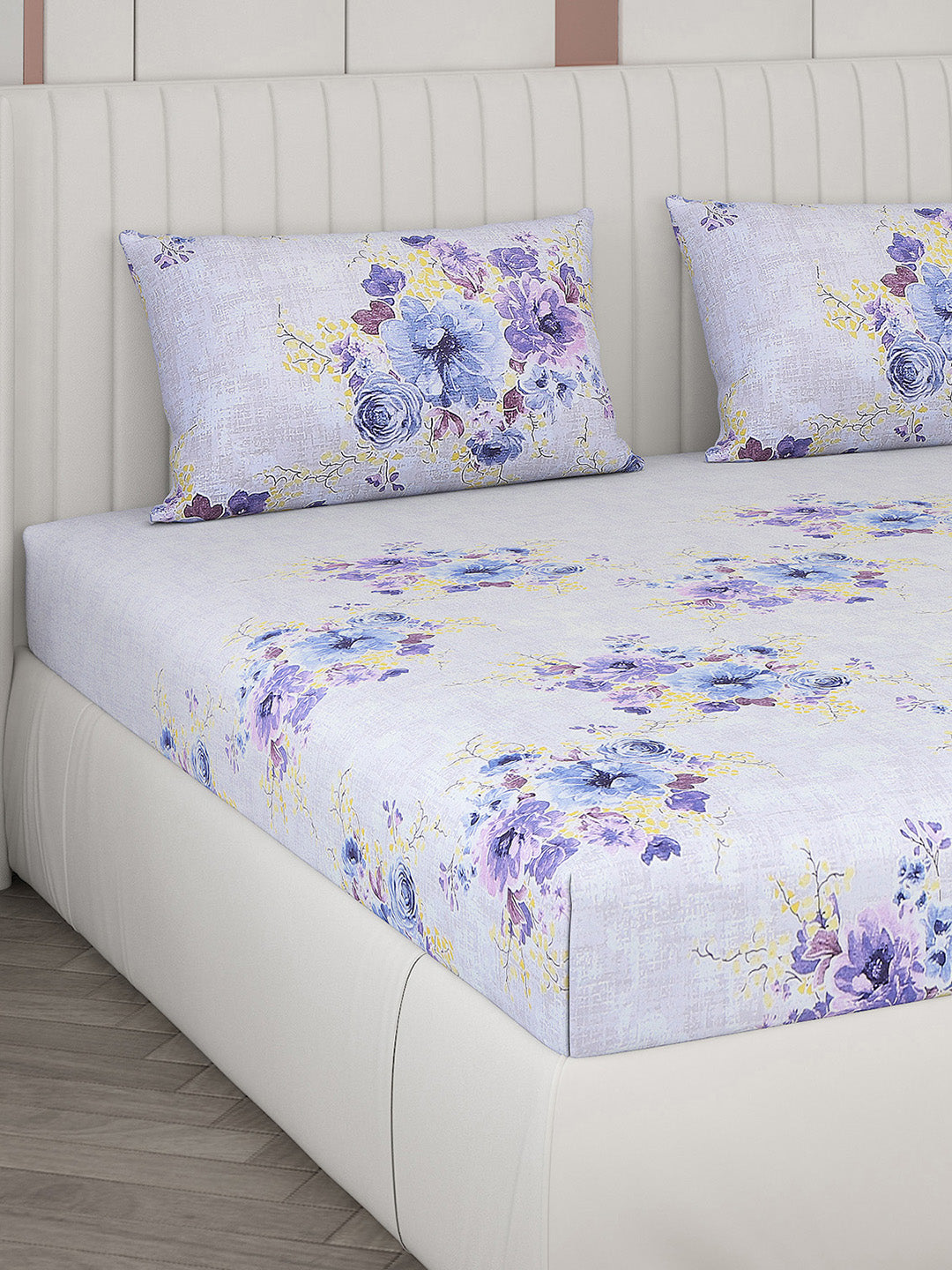 104 TC Cotton Double Bedsheet with 2 Pillow Covers - Updated - Updated