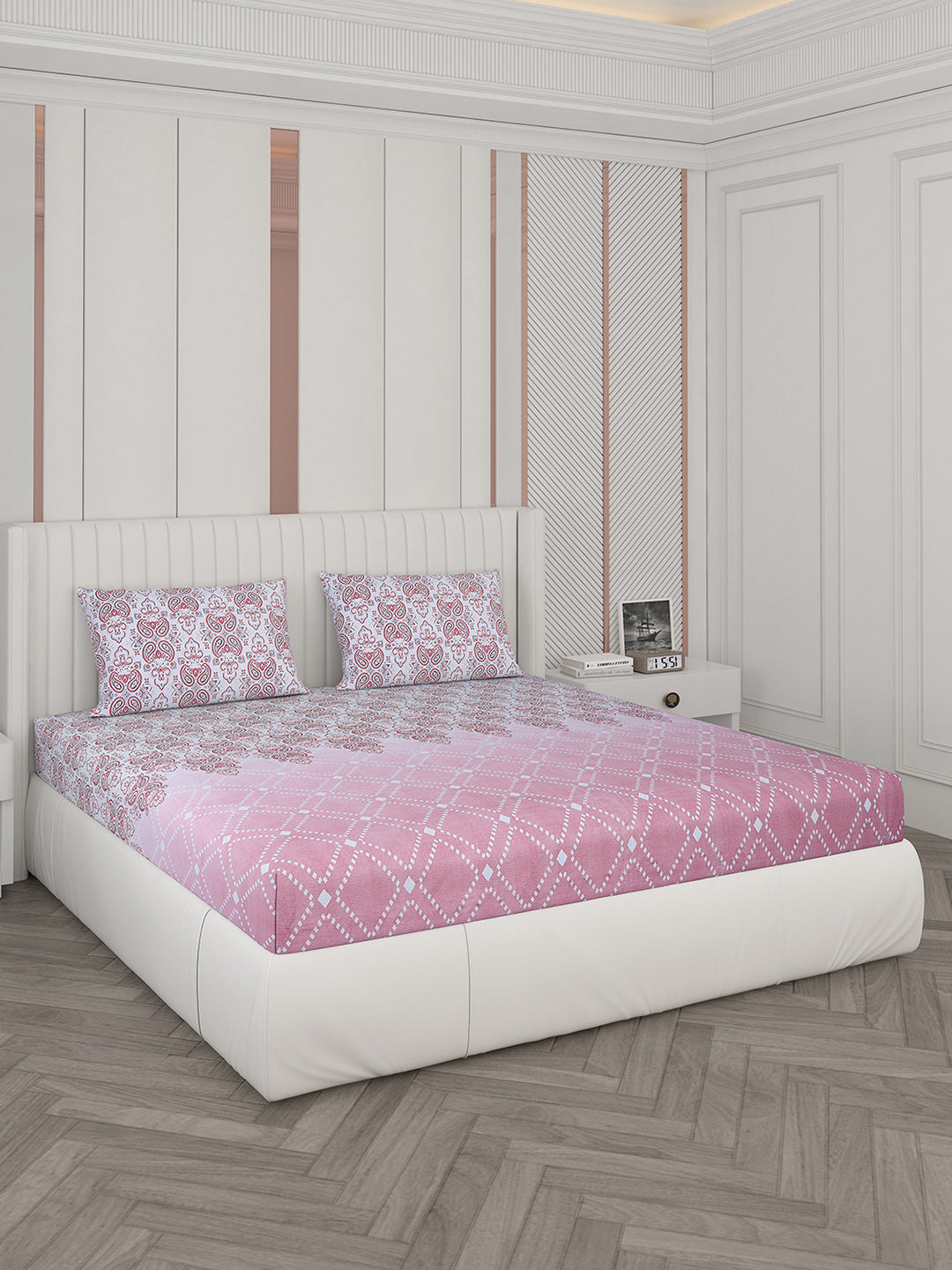 104 TC Cotton Double Bedsheet with 2 Pillow Covers - Updated - Updated
